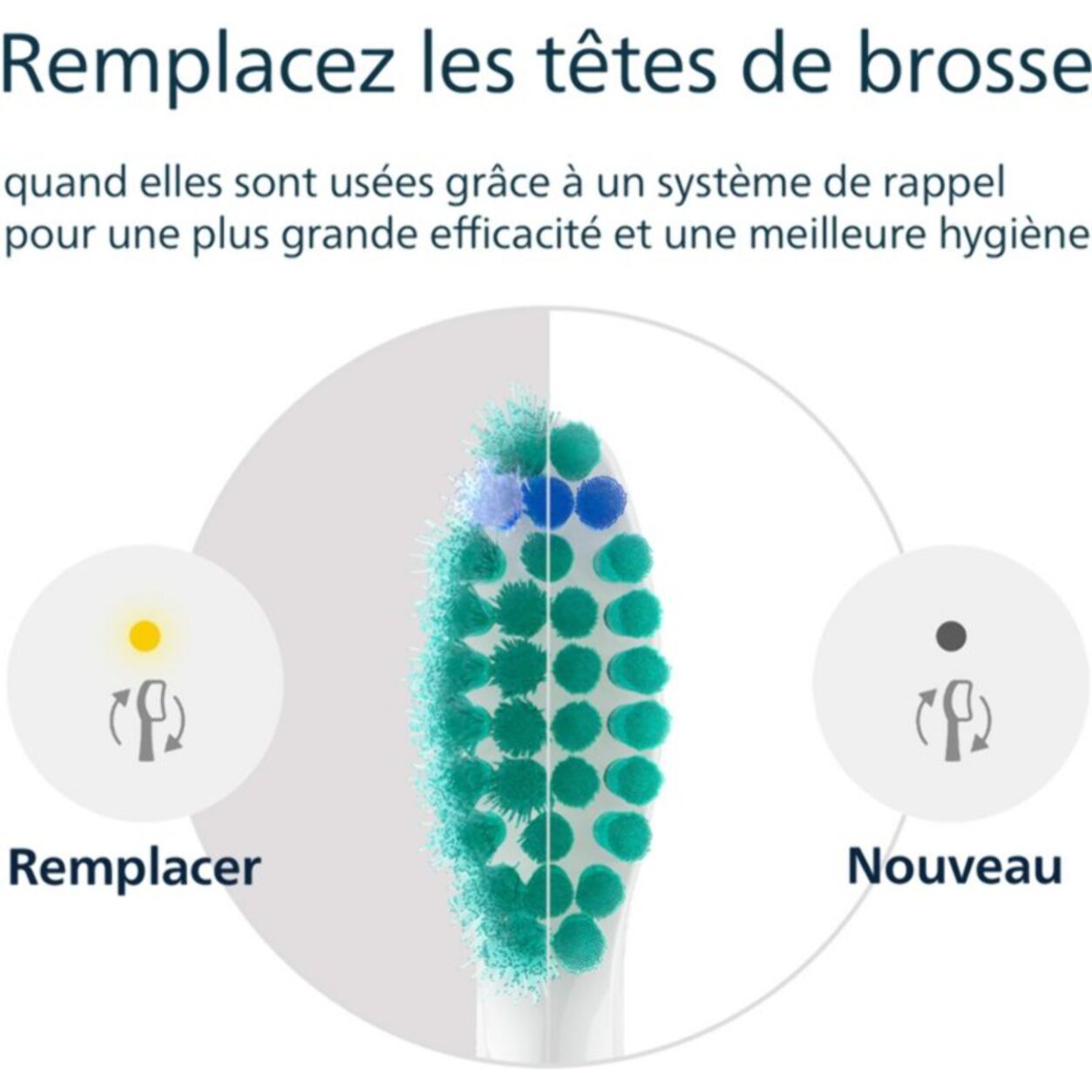 Brossette dentaire PHILIPS Sonicare lot de 6 - HX6016/87 white ProResults C1