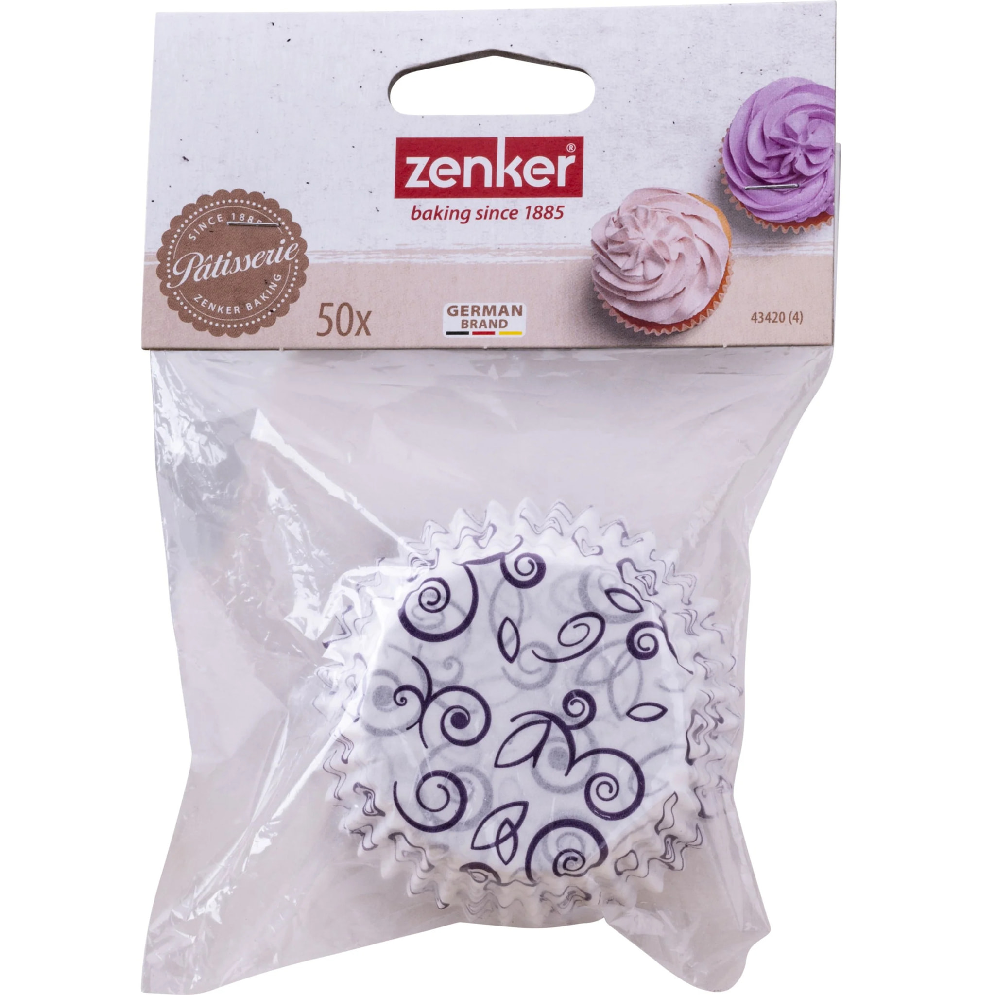 Lot de 50 moules à muffins en papier motif fleur violette 7 cm Zenker Smart Pastry