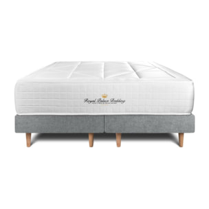 Ensemble 2p - Matelas Ressorts ensachés et mémoire de forme - Maxi Epaisseur : 26cm - Double Sommiers - Confort : Équilibré - Tissu - Windsor