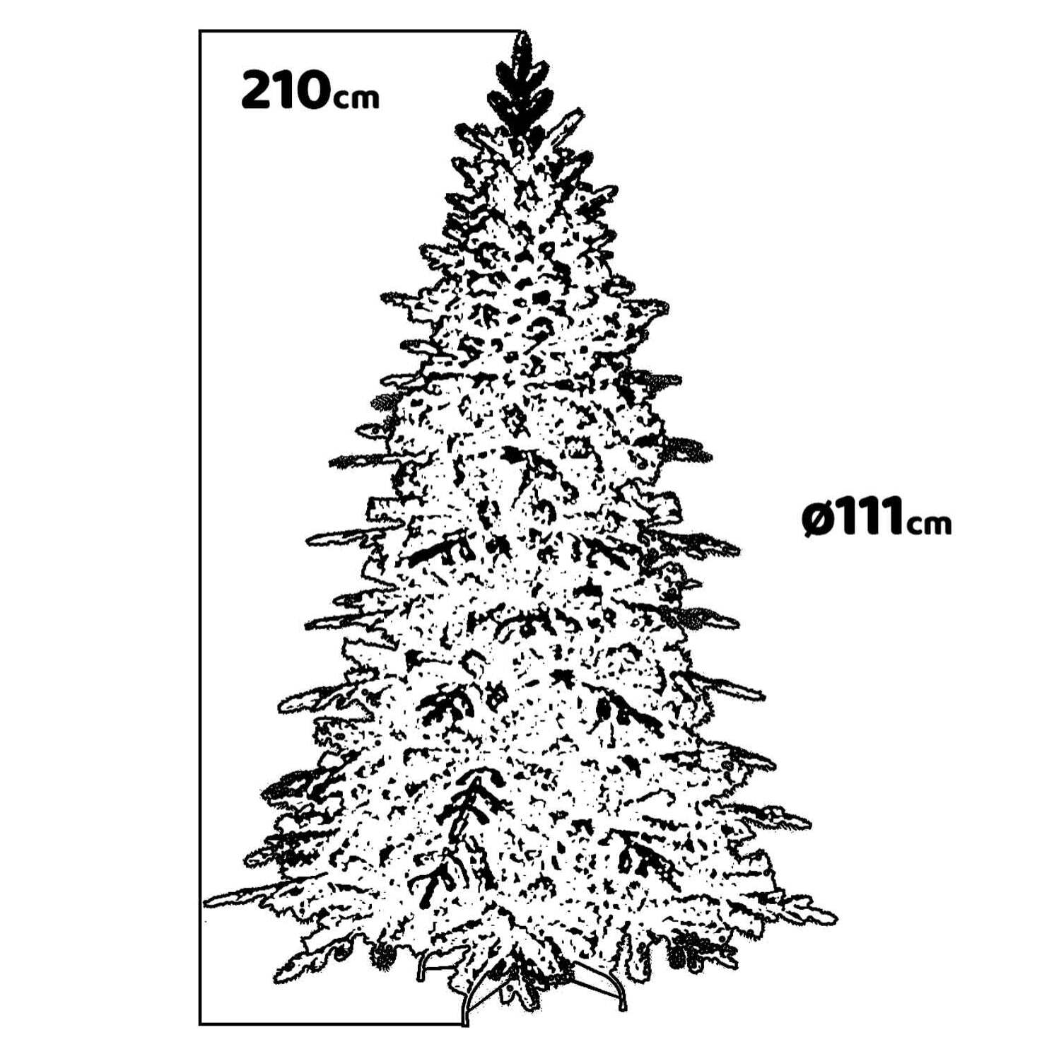 Galaxy - Albero di Natale innevato glitter in PE e PVC ø111x210H, 948 rami