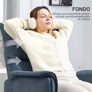 Sillón Relax Reclinable Eléctrico Sillón Reclinable Silencioso con Función Memoria Reposapiés Mando a Distancia Bolsillos Laterales Tela Apto para Mascotas para Dormitorio Salón Azul Oscuro