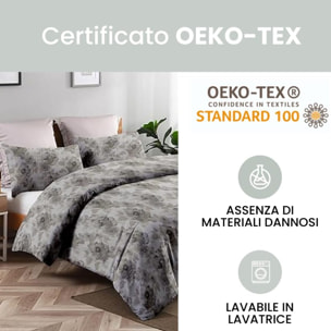 Sacco copripiumino in cotone con federe coordinate, set letto morbido e traspirante, leggero e resistente per uso quotidiano, tessuto certificato sicuro sulla pelle, facile da lavare e durevole, ideale per comfort notturno