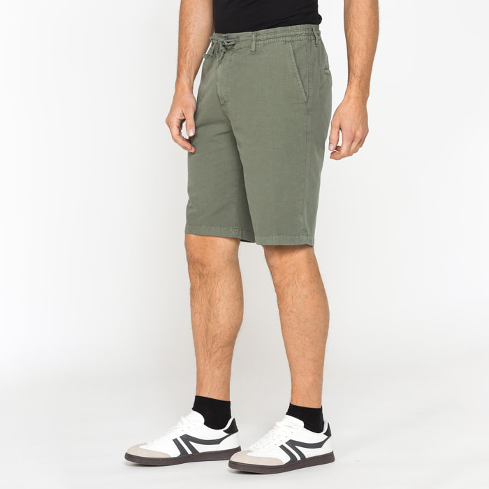 BERMUDA IN RIPSTOP LEGGERO CON ELASTICO E COULISSE