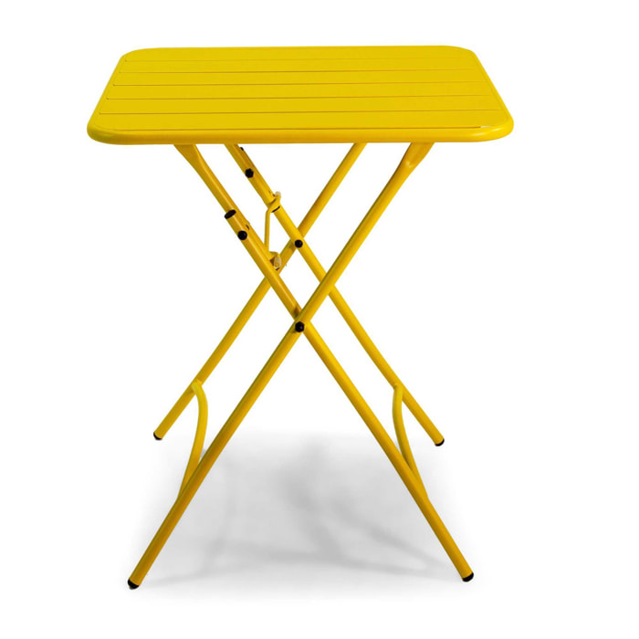 Tavolo Rovigo Vacchetti in metallo pieghevole giallo cm60x60h72