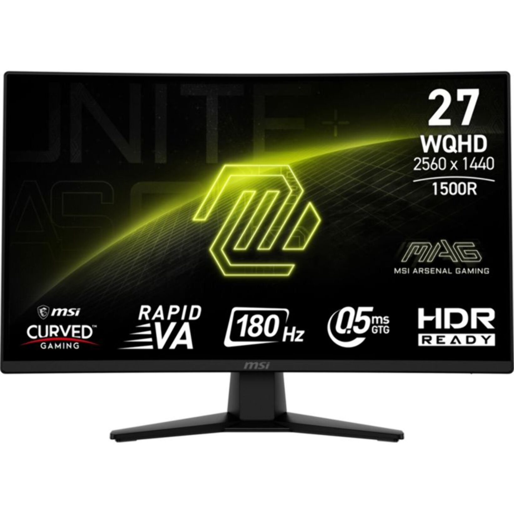 Ecran PC Gamer MSI MAG 274CQF 27" Incurvé 1500R WQHD 180Hz Fast VA HDR10 Adaptive-Sync