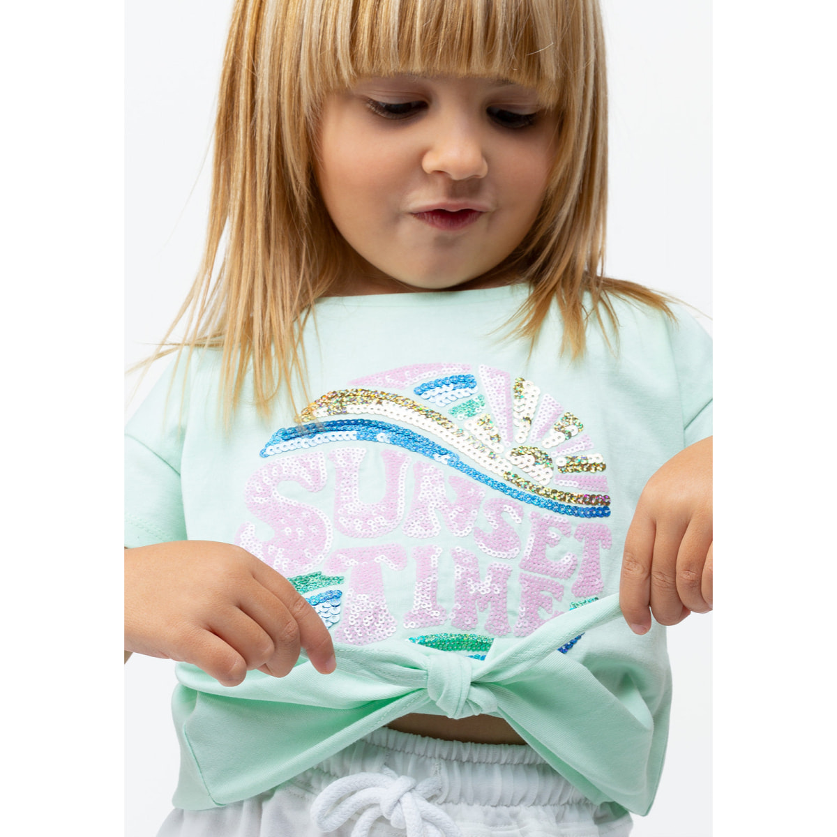 Camiseta De Niña Sunset En Menta