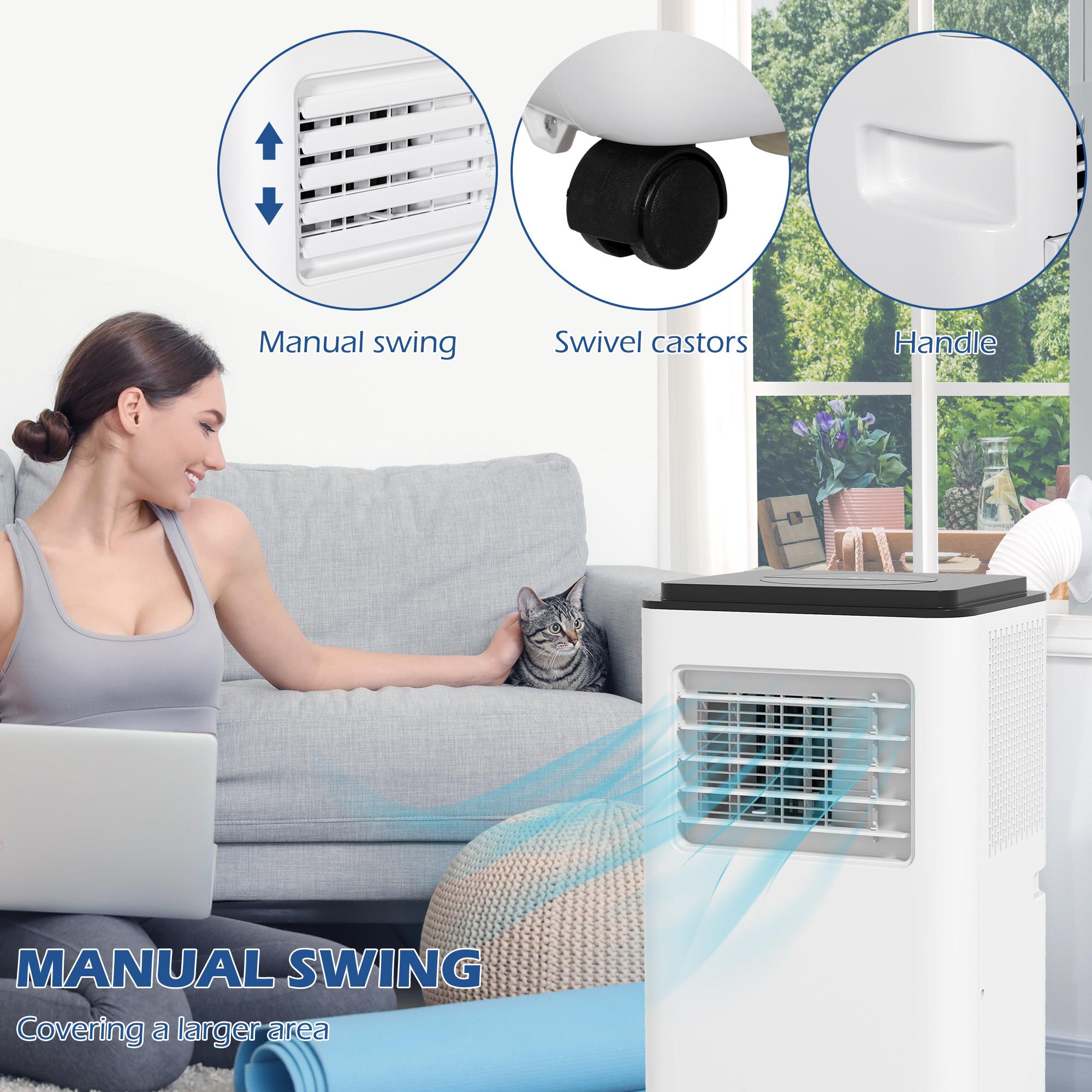 Climatiseur portable 10000 BTU/h - ventilateur, déshumidificateur 22 m² max. - réfrigérant naturel R290 - télécommande, timer - blanc