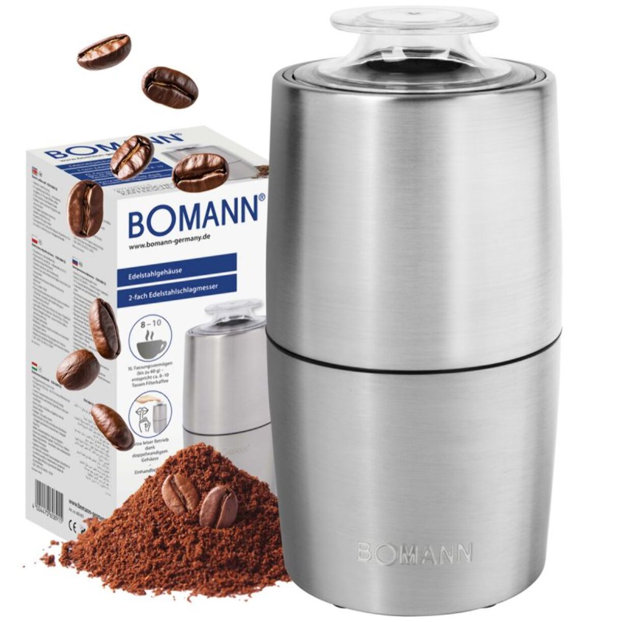 Moulin à café électrique Acier inoxydable Bomann KSW6089CB-Inox