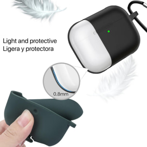 Funda de silicona para base de carga de AirPods Pro, con mosquetón