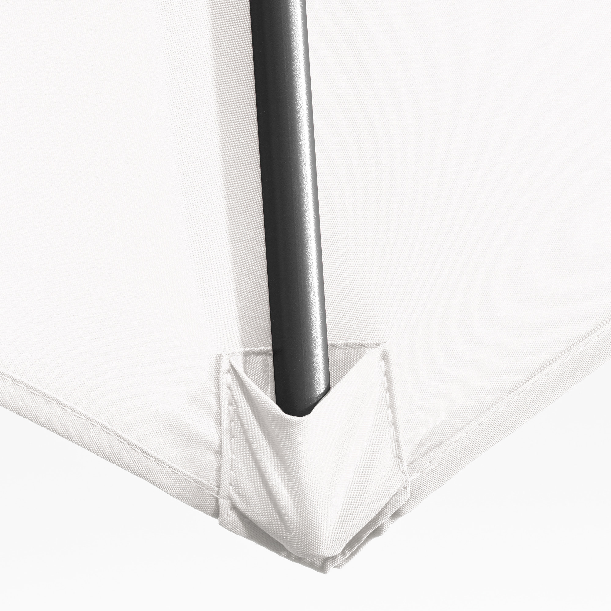 Parasol déporté octogonal inclinable manivelle avec pied en acier Ø 2,94 x 2,48H m blanc
