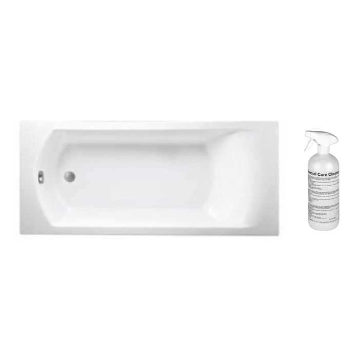 Baignoire droite 180 X 80 Ove acrylique avec nettoyant