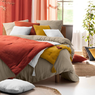 Parure de lit en gaze de coton ANGELIA - Sable
