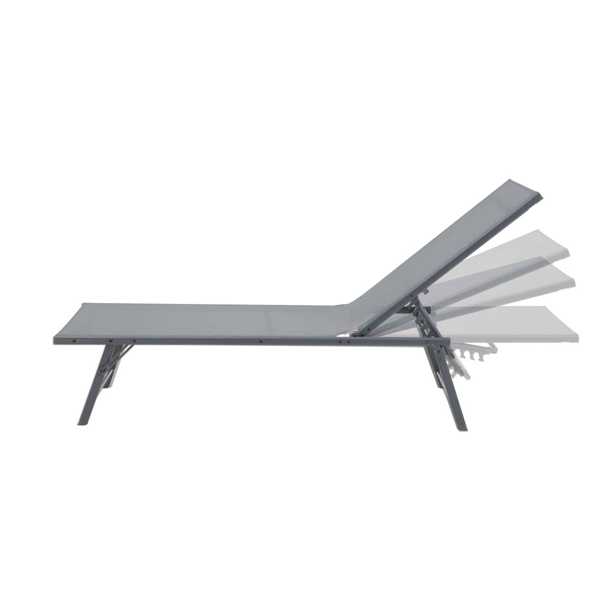 Bain de soleil acier textilène multi positions (lot de 2) TROPEA