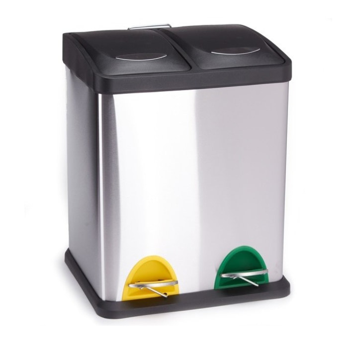 Poubelle à  pédale Tri sélectif Inox 2 bacs 8L MSV