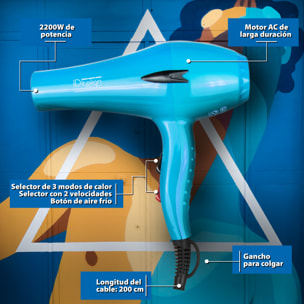 Sèche-cheveux gti2600 ocean plus - 2200w - turquoise