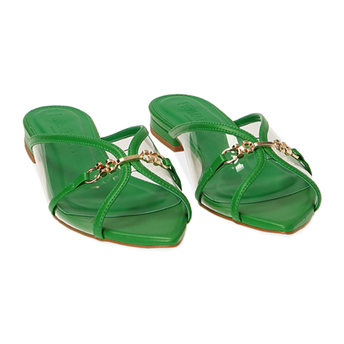 Sandalias planas de pvc verde