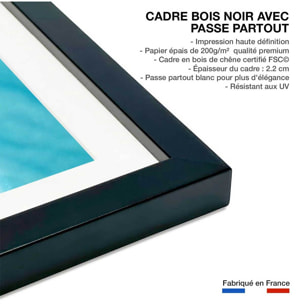 Affiche plage beach lovers for ever Affiche sous cadre noir