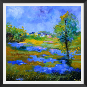 Affiche  flaque Affiche + cadre en bois - Noir