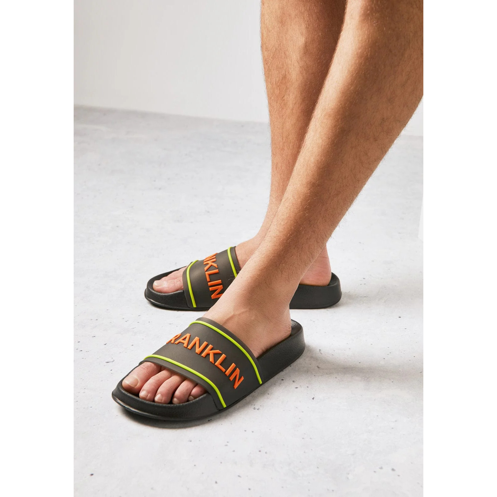 Chanclas Pala Hombre Venice  Negro / Naranja D.Franklin