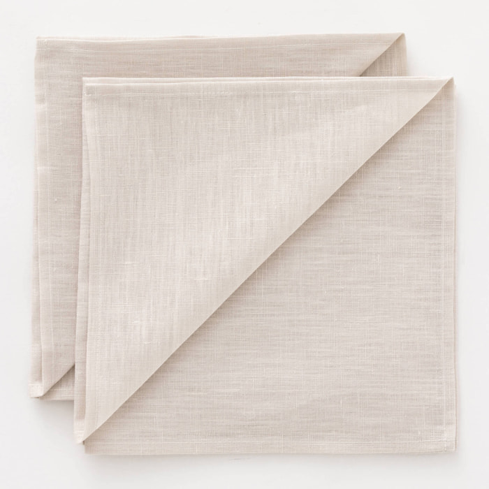 Pack de 2 serviettes 100% lin Gris clair 50x50 cm