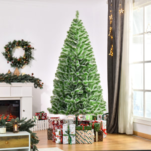 HOMCOM Árbol de Navidad Artificial 210 cm con 968 Ramas Hojas de PET y Soporte de Metal Decoración Navideña para Interior Salón Fiestas Ø100x210 cm Verde