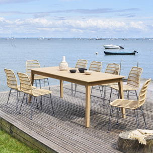 Table de jardin rectangulaire "Tiwi" acacia 10 places