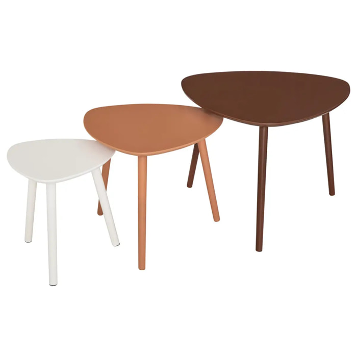 3 tables gigognes Mileo marron