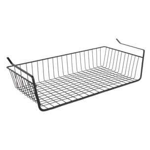 Panier Suspendu Metal Filaire Noir 56x14x26cm