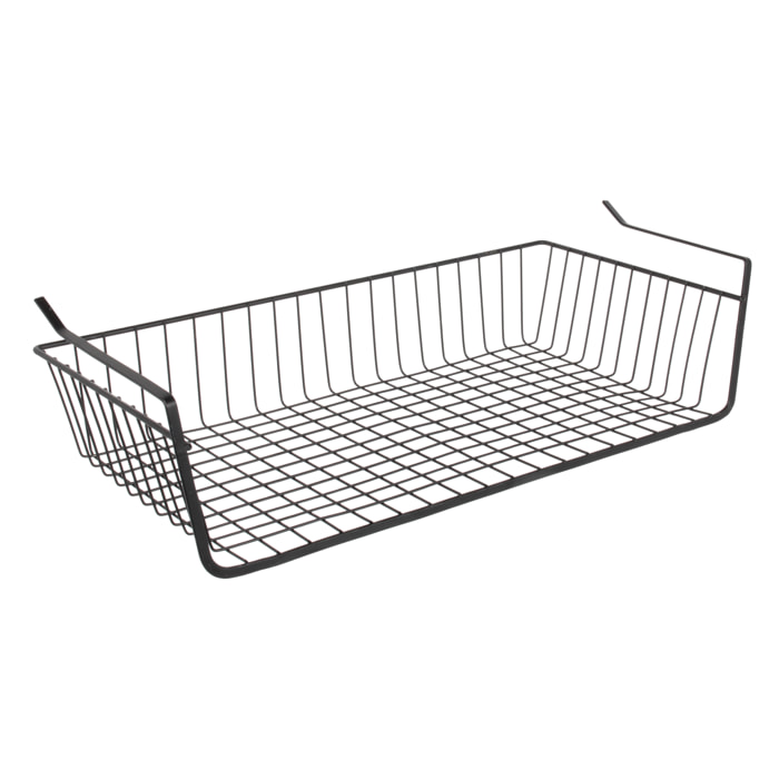 Panier Suspendu Metal Filaire Noir 56x14x26cm