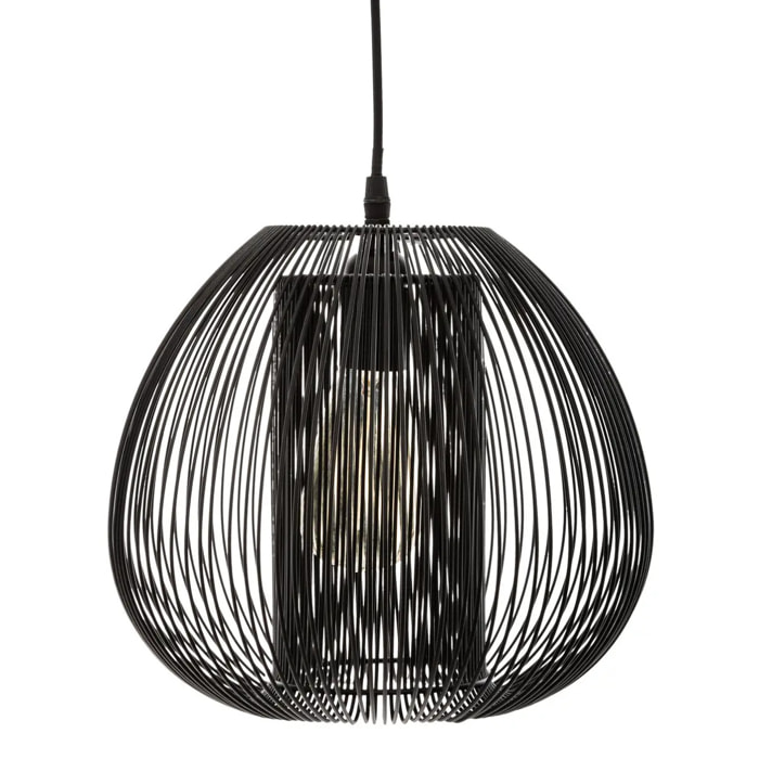 Suspension filaire "Noda" métal noir D28cm