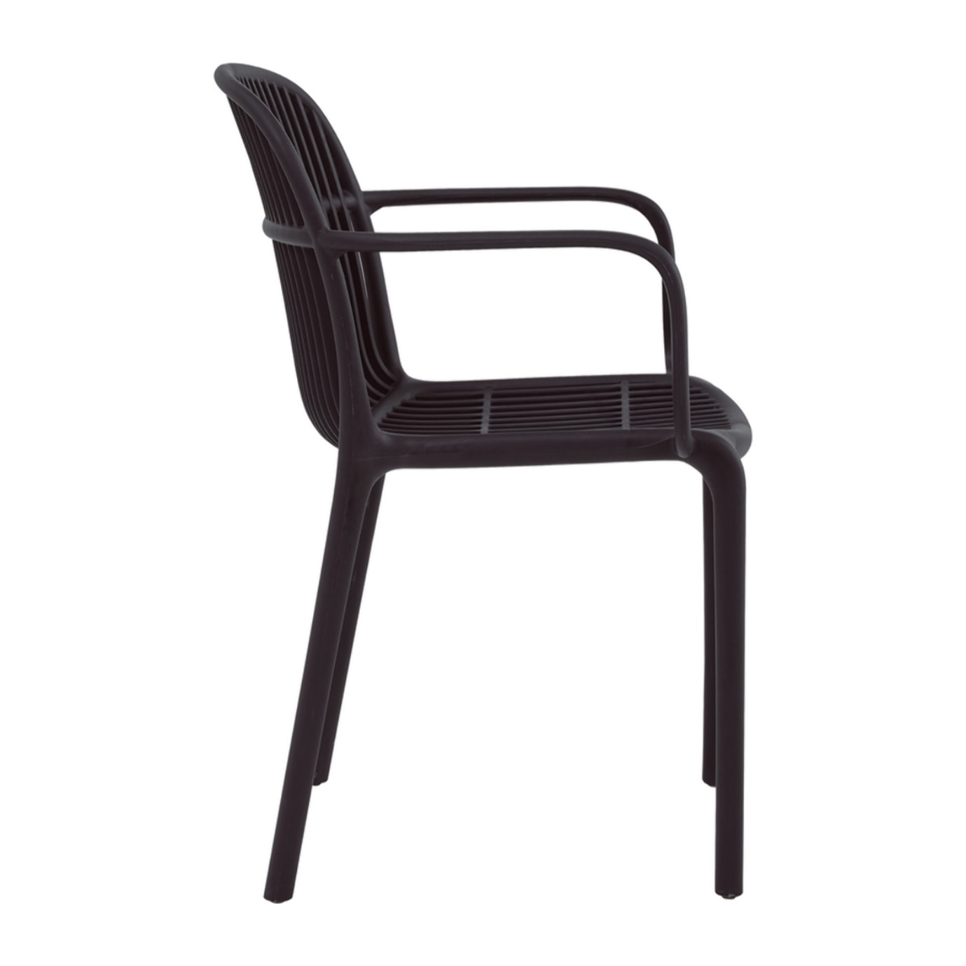 Set da 4 sedie da giardino nere con braccioli in polipropilene – Sintra