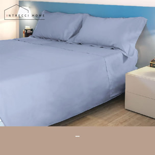 Intrecci Home Lenzuola, Lenzuolo Sopra in Raso di Puro cotone Satin, Made in Italy, Morbidezza Suprema, Elegante e Confortevole, Tinta Unita