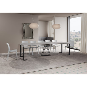 Consolle allungabile 90x40/300cm Zamat bianco frassino telaio antracite