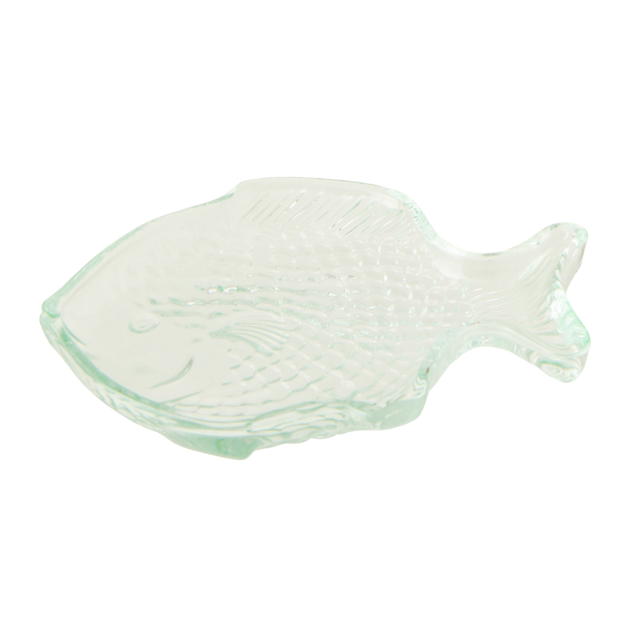 J-Line Assiette Poisson - verre - vert menthe - 2 pièces