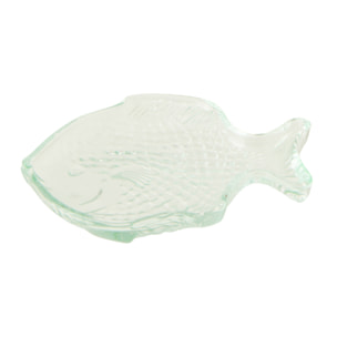 J-Line Assiette Poisson - verre - vert menthe - 2 pièces