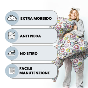 TRAPUNTA BASIC INVERNALE STAMPATA PIAZZA E MEZZA, CERCHI ASTRATTI