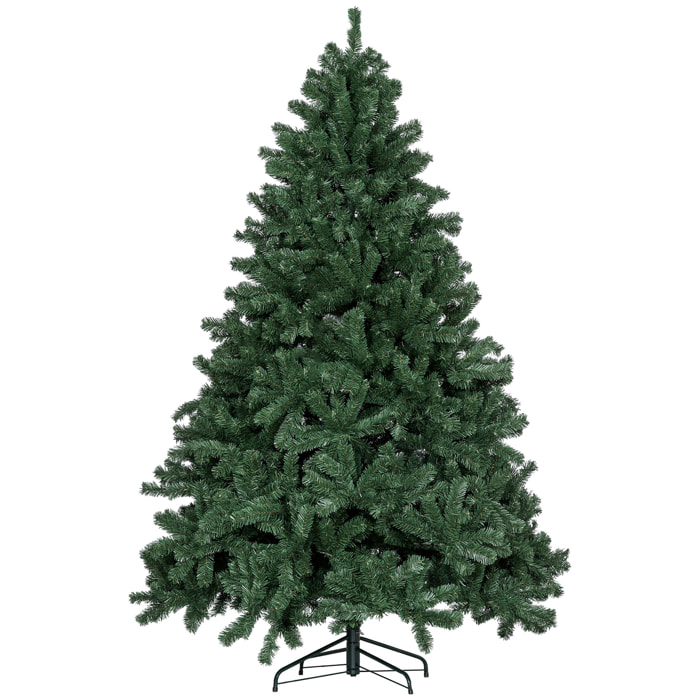 Sapin de Noël artificiel H.210 cm 1674 branches épines grand réalisme métal PVC PE vert