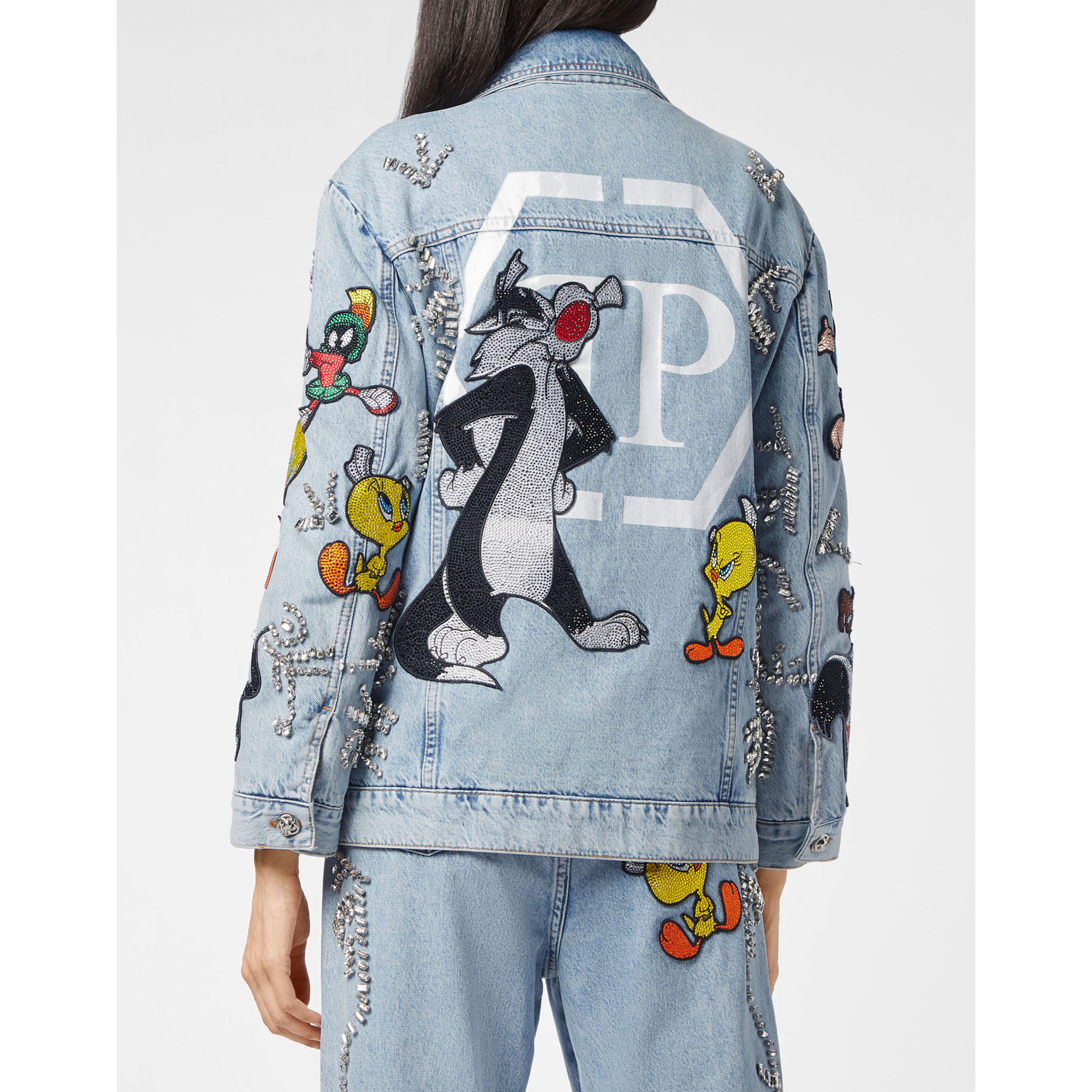 PHILIPP PLEIN Denim Jacket Oversize Looney Tunes