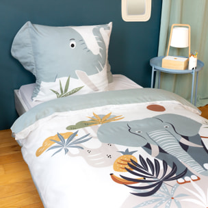 Parure de lit enfant imprimé 100% microfibre - eleph