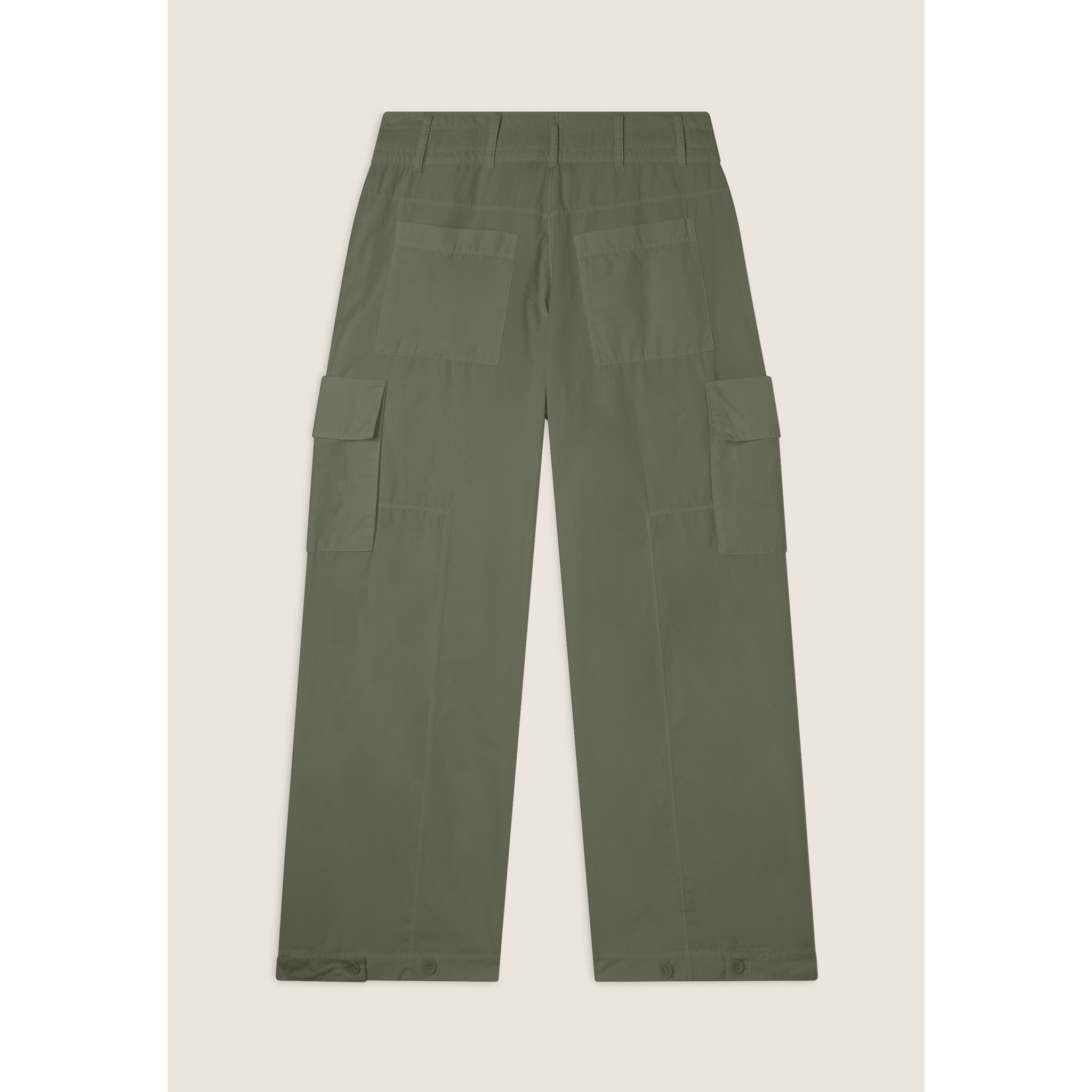 Pantaloni Cargo in popeline con fondo regolabile