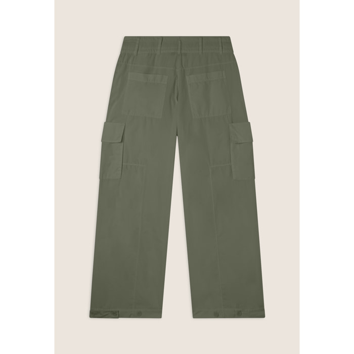Pantaloni Cargo in popeline con fondo regolabile