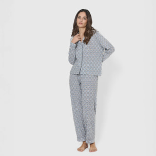 Pijama camisero algodón waterloo índigo