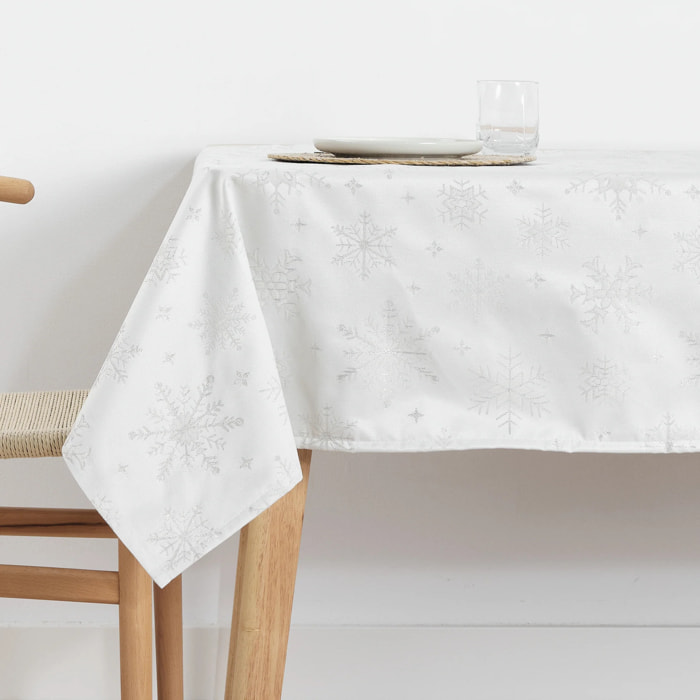 Nappe en tissu jacquard fil d'argent PSC4821
