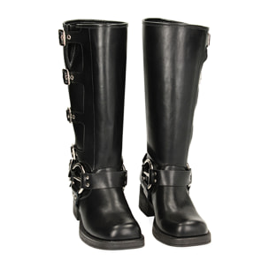 Biker negras de cuero altas