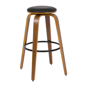 Lot de 2 tabourets de bar 78 cm en cuir synthétique noir - Arthus