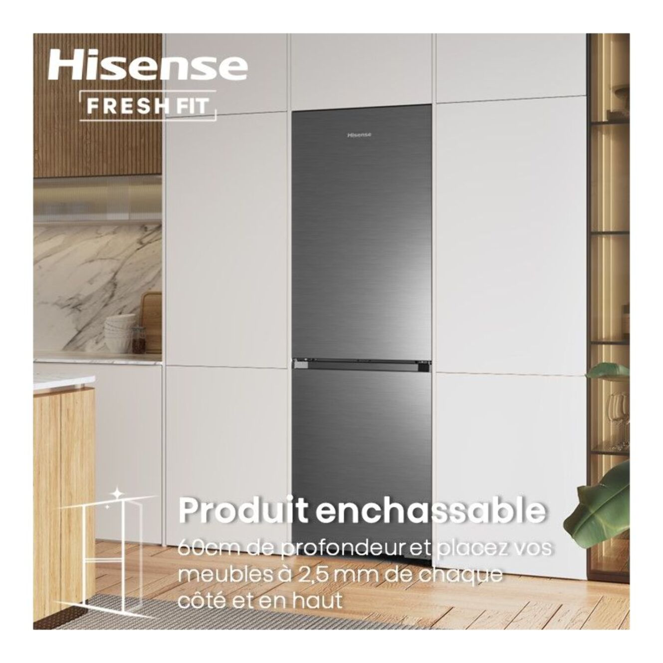 Réfrigérateur combiné HISENSE RB3K330SAIE FreshFit