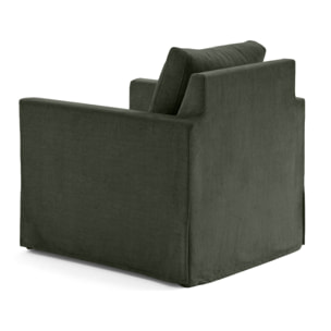 Serena - fauteuil déhoussable en velours - Vert