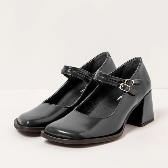 Zapatos 1704 NAPPA SHINNY BLACK / VERONA color Black