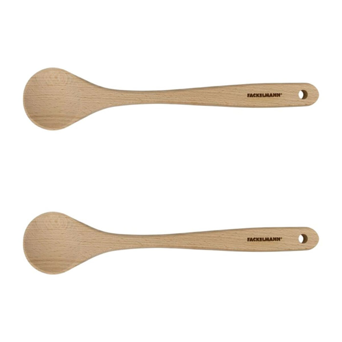 Ensemble de 2 Cuillères de cuisine en bois FSC Fackelmann Eco Friendly
