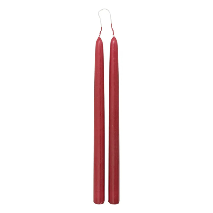 Lot de 2 bougies bâtons "Hugo" en coton H30cm rouge